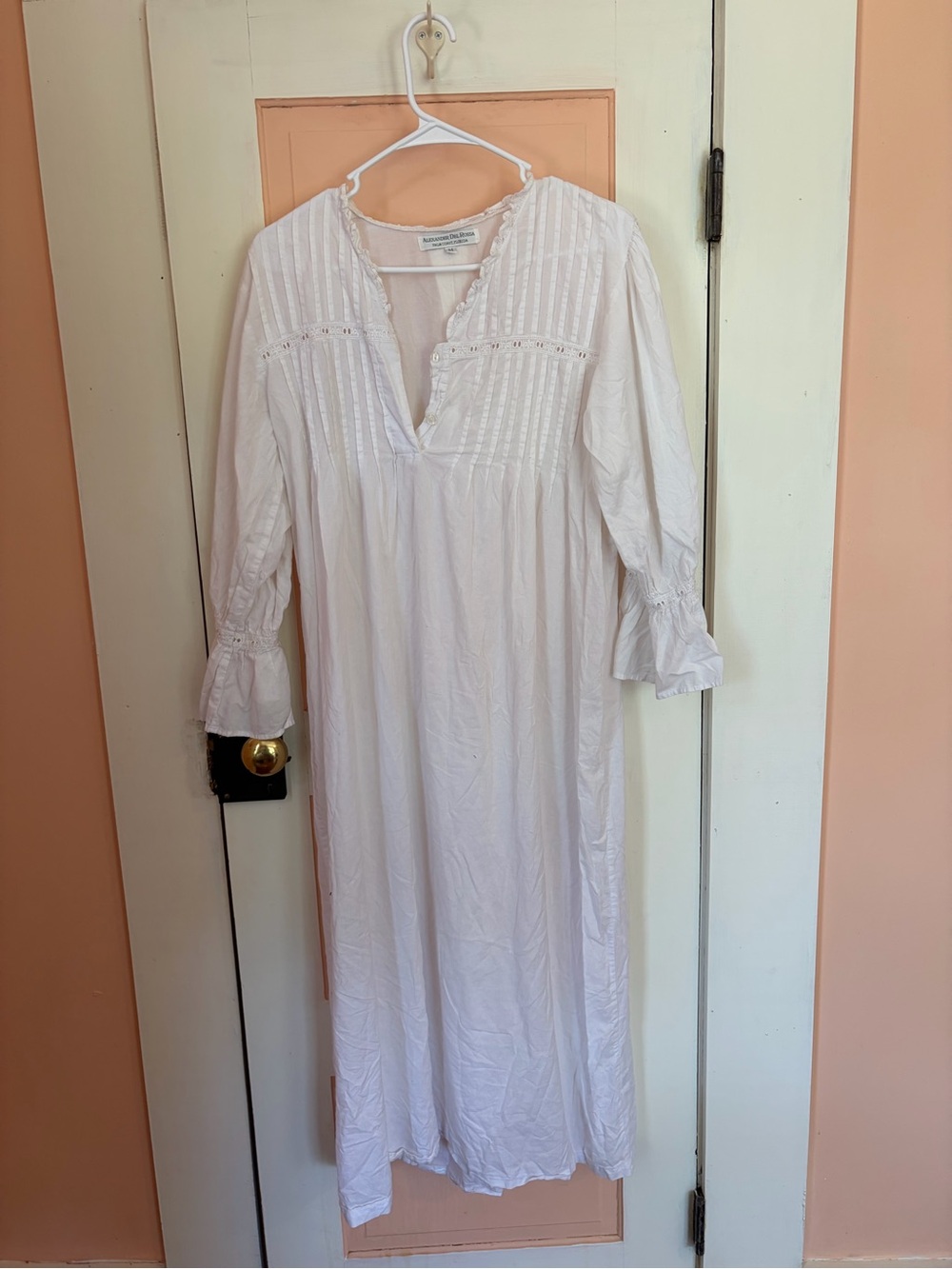 White Cotton Pintuck Maxi Dress